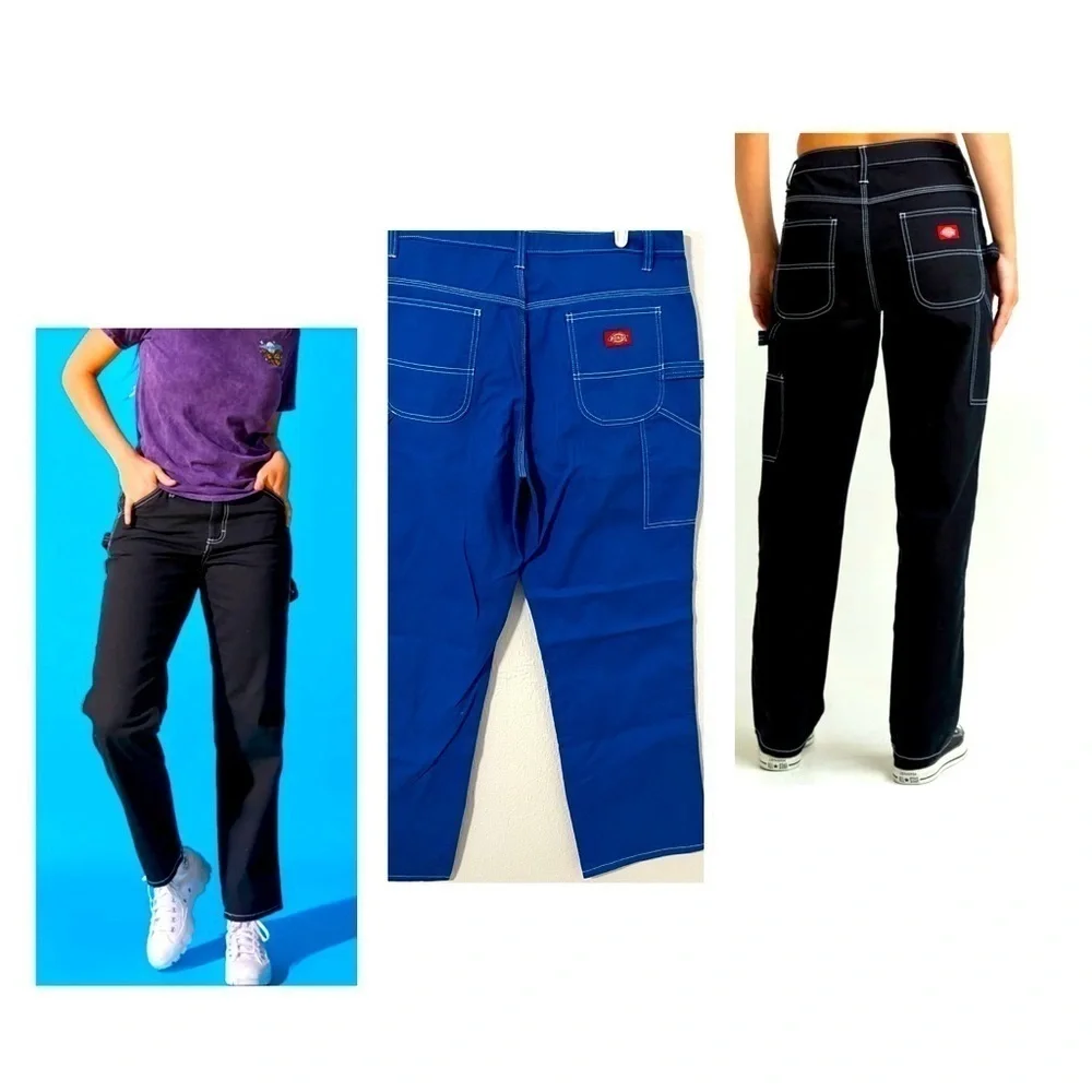 DICKIES Women's Royal Blue Size 15/32 Carpenter Relaxed Fit Utility Pant NWT